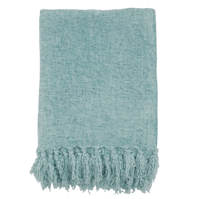Fringe Design Chenille Throw Blanket