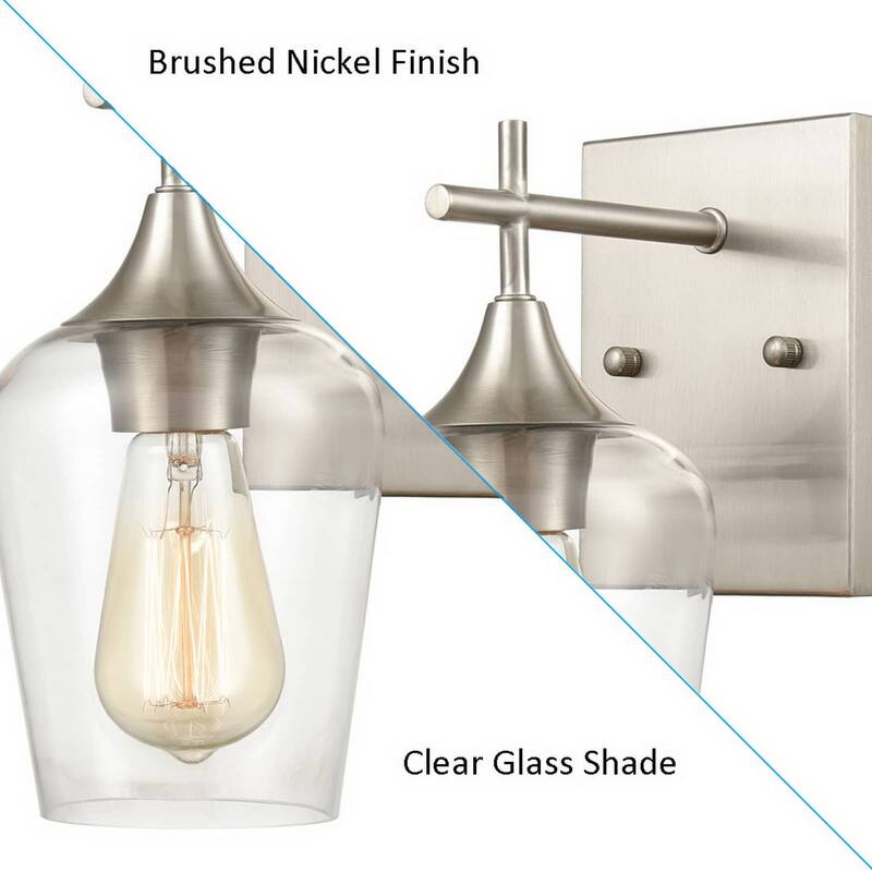 Angers Modern Simplicity 1-Light Clear Glass Wall Sconce Industrial Bathroom Vanity Lighting