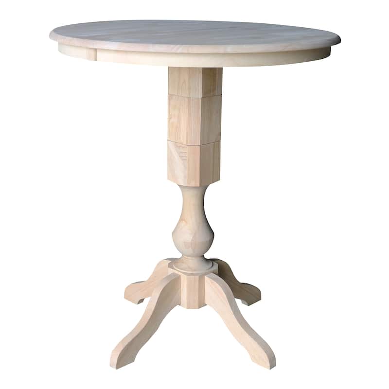The Gray Barn Fairy Glen 36-in. Round Pedestal Table w/ 12-in. Leaf - Bar Height - Unfinished