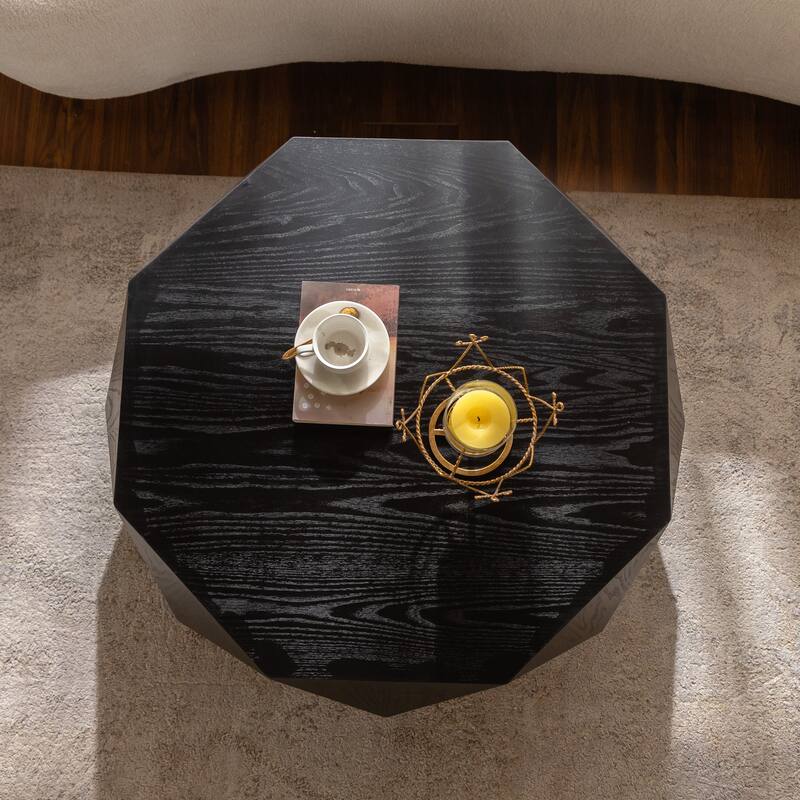 American Retro Coffee Table with 3D Relief Pattern, Nail Holes Knots and Wood Marks, for Living Room