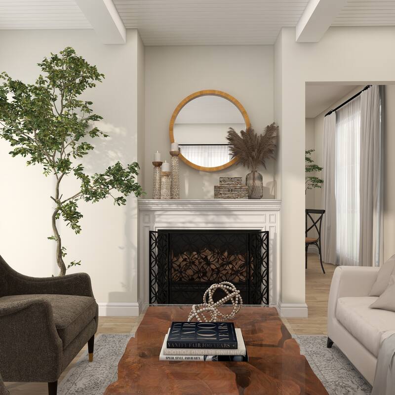 Brown Contemporary Wall Mirror