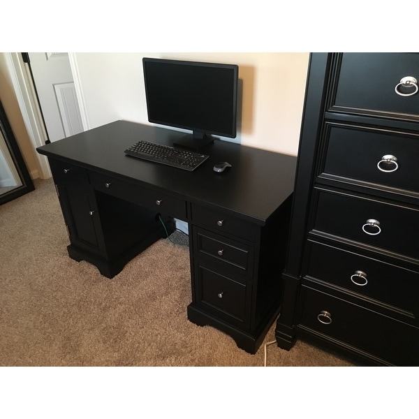 Shop Bedford Black Pedestal Desk Overstock 10898543