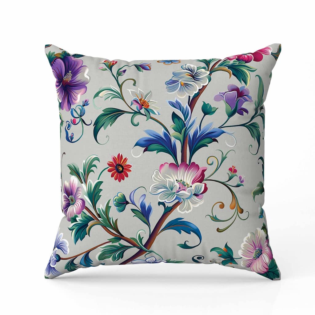 Nature's Palette Indoor/Outdoor Reversible Throw Pillow Green and Blue