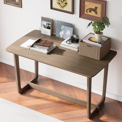 Farmhouse Console Table, Solid Wood Sofa Table, Square Entryway Table Brown
