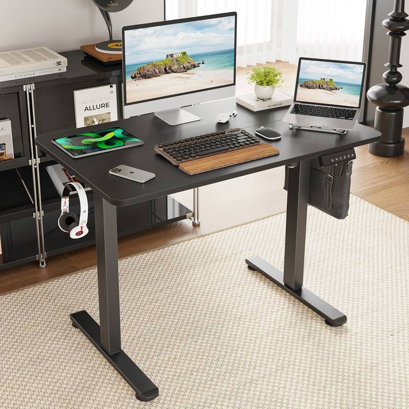 Electric Standing Desk Adjustable Height Sit Stand Home Office Desk With Splice Board