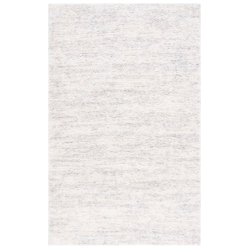 SAFAVIEH Berber Shag Rafaele 1.25-inch Thick Rug - 4'5" Square - Ivory/Light Grey - Square