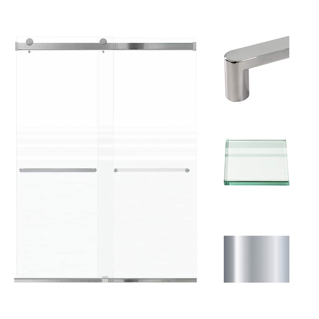 Brianna 60 in. W x 80 in. H By-Pass Frameless Shower Door with Frosted Glass - 56-60-in W x 80-in H