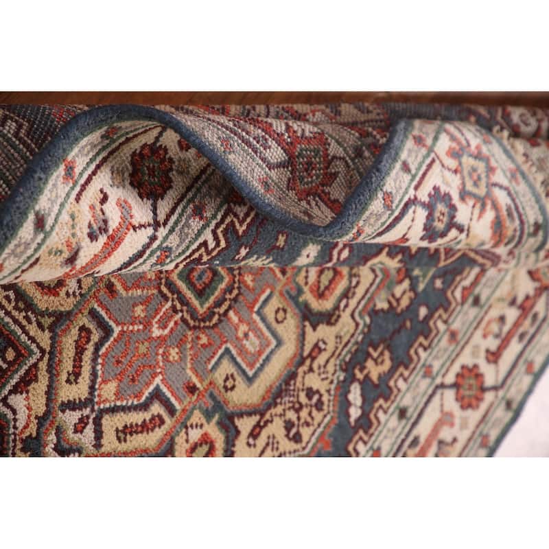 Blue Heriz-Serapi Oriental Accent Rug Handmade Wool Carpet - 4'0"x 6'0"