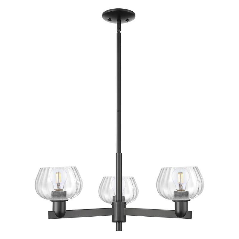 Innovations Lighting Endless Possibilities Arcadia - Fenton - 3 Light 28" Stem Hung Chandelier - Matte Black