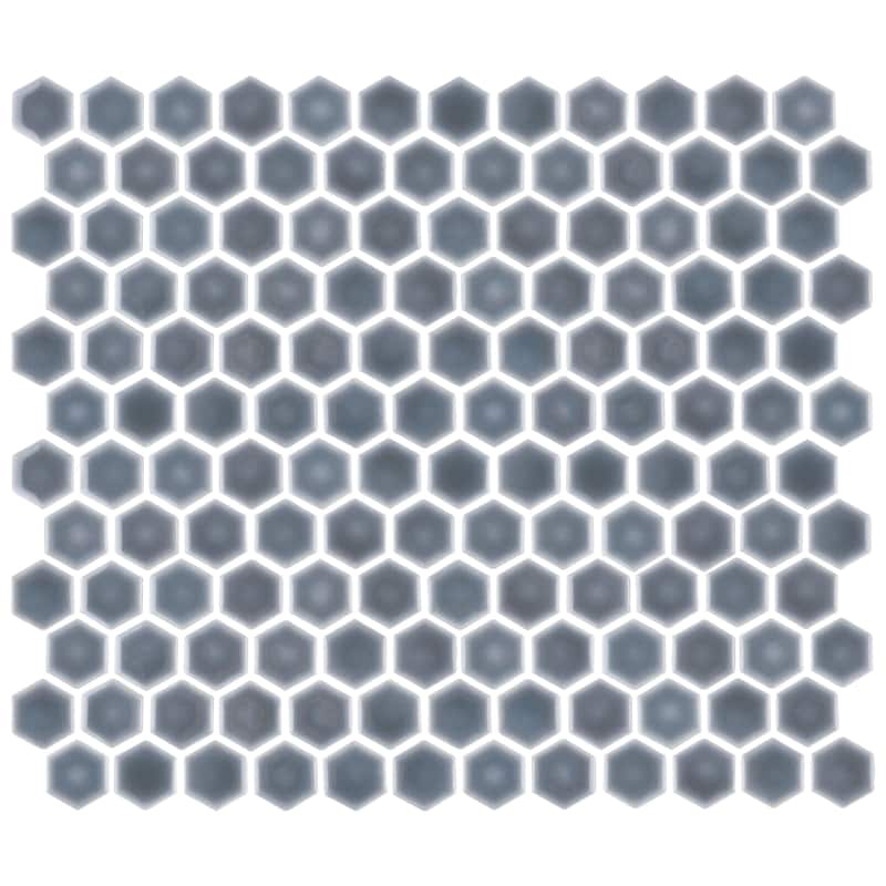 Merola Tile Hudson 1" Hex Imperial Grey 11-7/8" x 13-1/4" Porcelain Mosaic Floor and Wall Tile