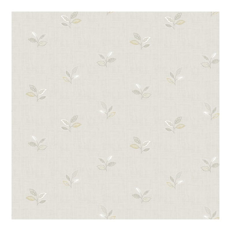 Chesapeake Leigh Grey Leaf Wallpaper - 20.5 x 396 x 0.025