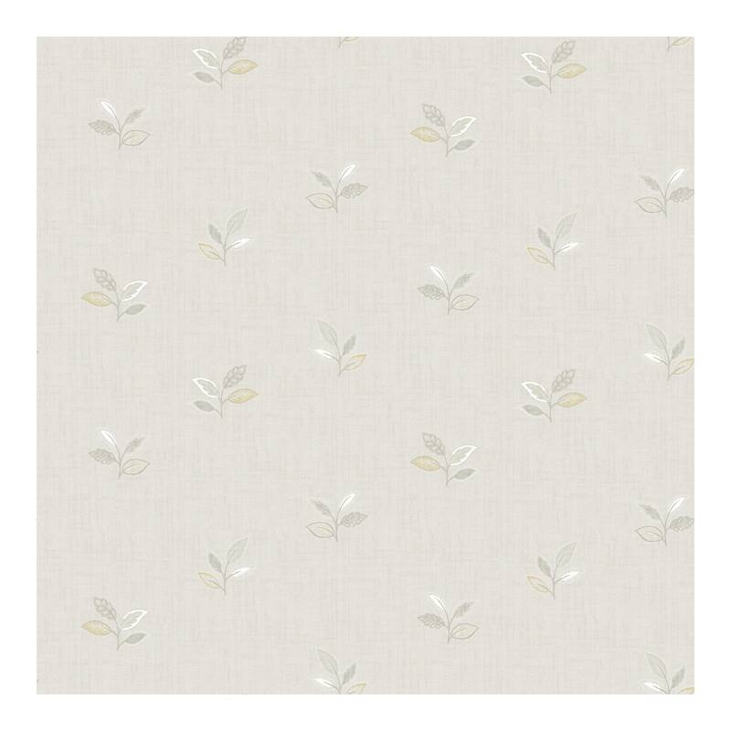 Chesapeake Leigh Grey Leaf Wallpaper - 20.5 x 396 x 0.025