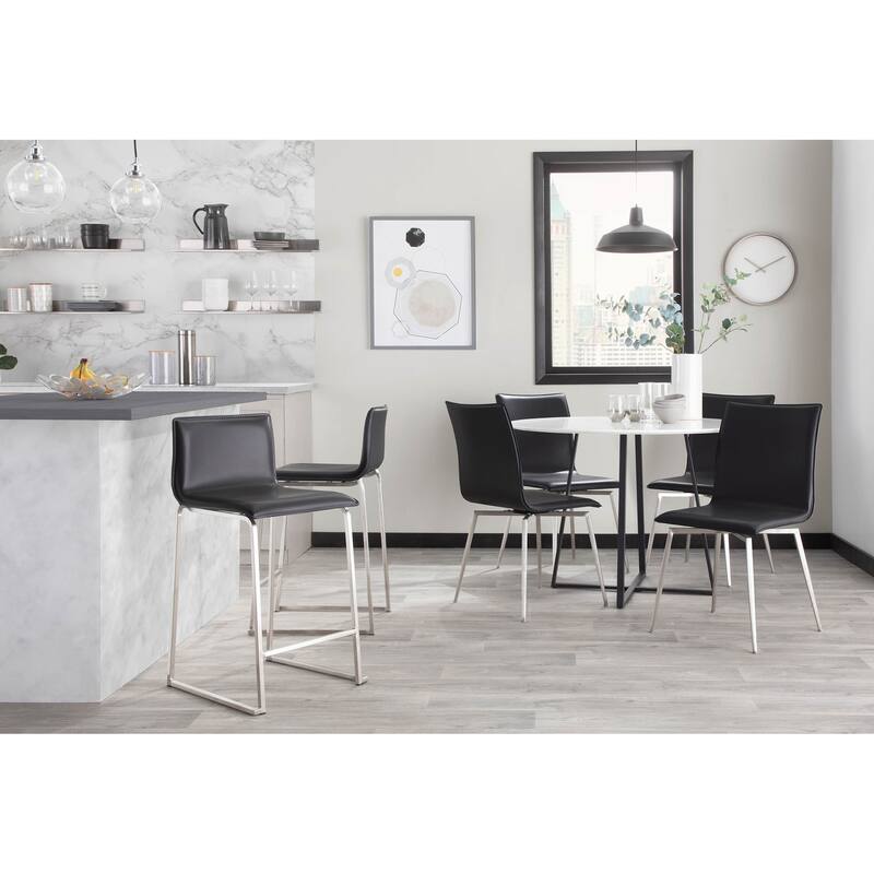 Silver Orchid Mara Upholstered Counter Stool (Set of 2) - N/A
