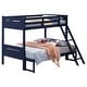 preview thumbnail 19 of 35, Contemporary Twin over Full Bunk Bed with Masculine Style Frame, Angled Ladder, Guardrails and Convertible Design
