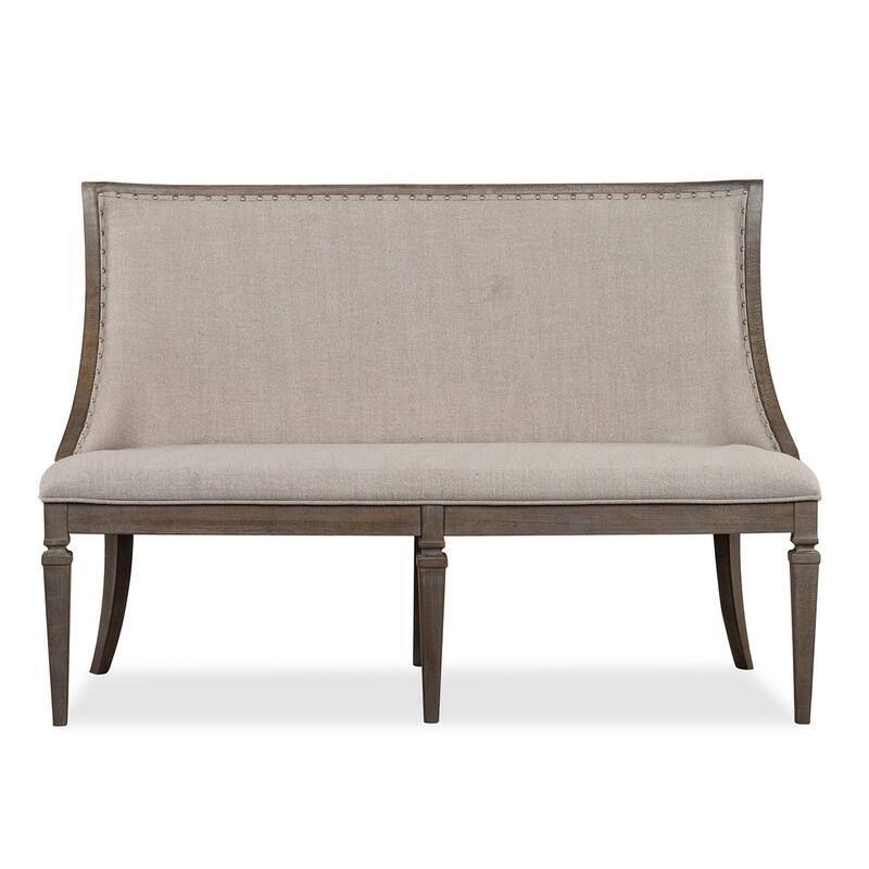 Magnussen Home Lancaster Dovetail Grey Upholstered Bench - 56''W x 27''D x 38''H