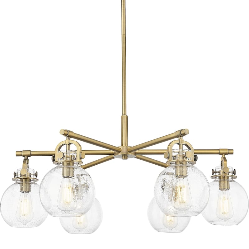 Innovations Lighting 410-6CR-16-26 Newton Sphere Chandelier Newton - Brushed Brass / Seedy