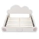 preview thumbnail 20 of 27, Queen Cloud Headboard Upholstered Bed with Rounded Footboard and Storage Pocket, Grey