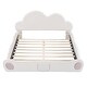 preview thumbnail 5 of 12, Queen Size Cloud-Shaped Headboard Upholstered Platform Bed with Rounded Footboard and Convenient Pocket for Storage, Beige