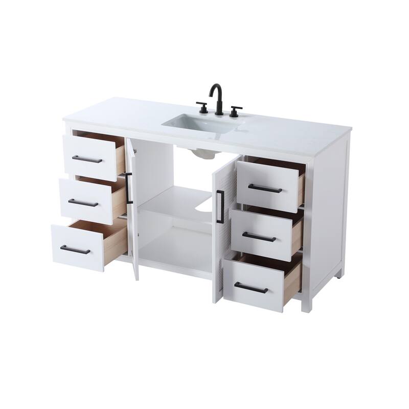 Elegant Lighting VF29560 Alina 60" Free Standing Single Basin Vanity