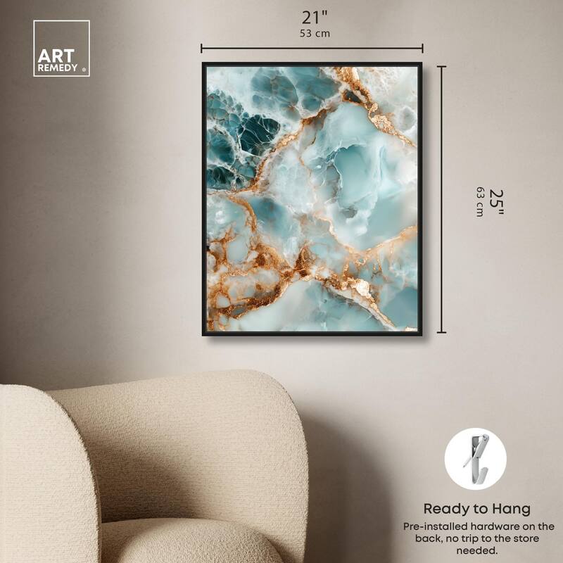 Teal Marble Majesty Canvas by Art Remedy