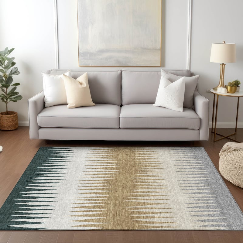 Machine Washable Indoor/ Outdoor Chantille Contemporary Ombre Rug