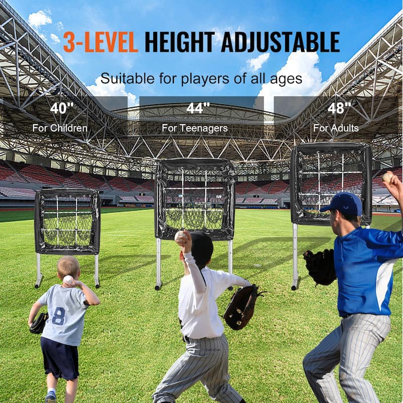 9 Hole Baseball Net, Softball Baseball Training Equipment for Hitting Pitching Practice, Height Adjustable Trainer Aid