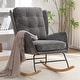 preview thumbnail 4 of 54, HOMYKA 25.2” Wide Rocking Chair with Button Accents for Nurseries Dark Grey