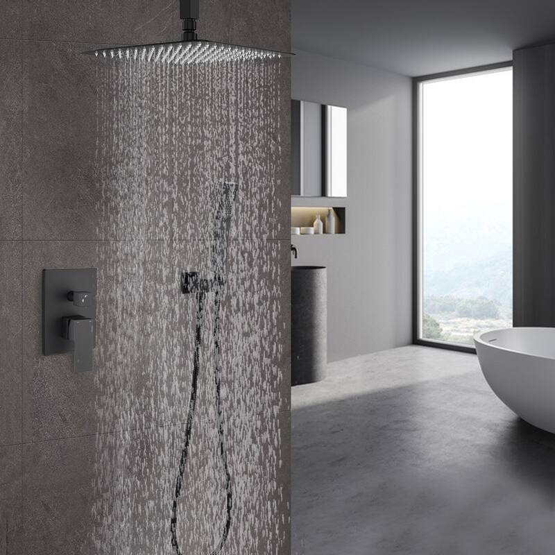 YASINU 2 Function Ceiling Mounted Square Rainfall Shower Head Bathroom Shower System Sets