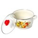 preview thumbnail 2 of 8, STP Goods Apples Belly Deep Enamel on Steel Casserole w/Glass Lid