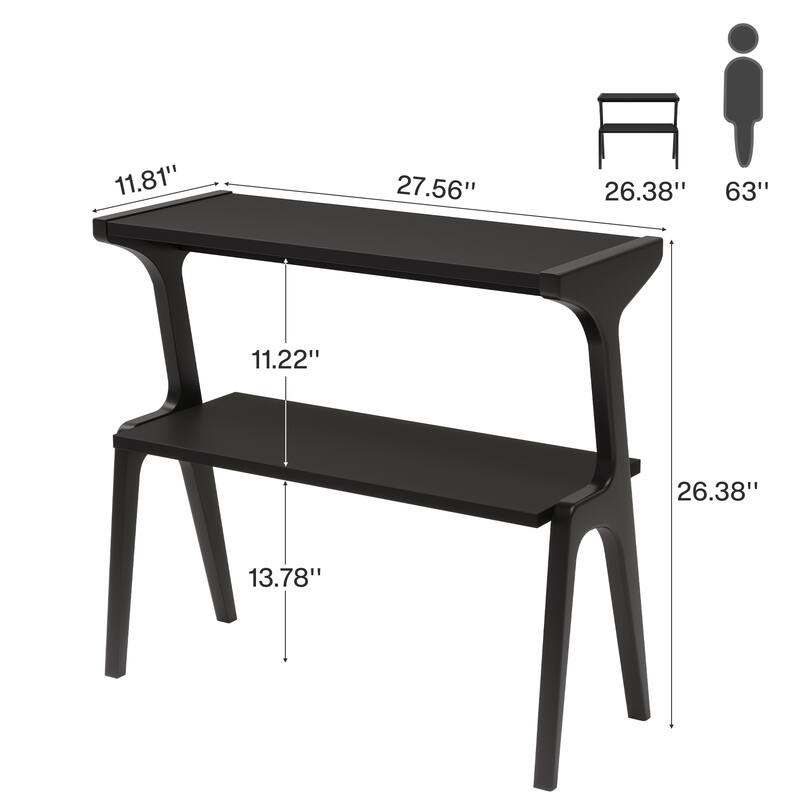 Modern SideTable with Storage Shelf, Sofa End Table with Solid Wood Legs, Bedside Table, Nightstand for Bedroom, Living Room