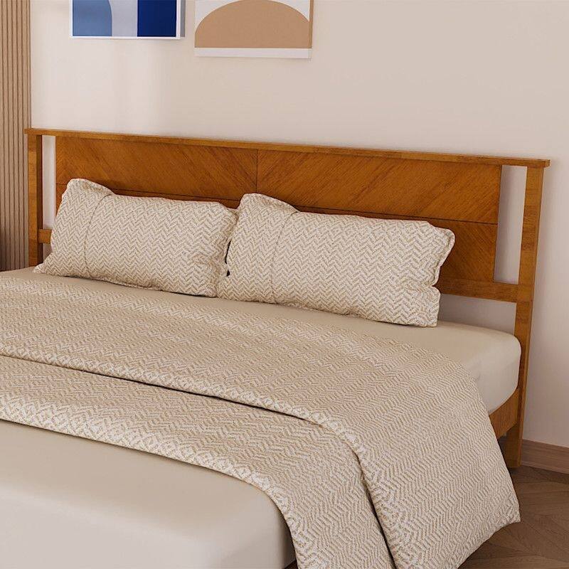 Twin Size Deluxe Bed Frame with Headboard with Solid Wood, No Box Spring Needed, Easy Assembly, White