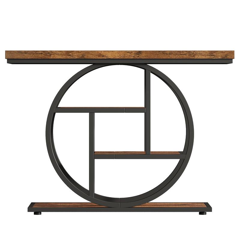 41.3" Industrial Console Table,Rustic Brown