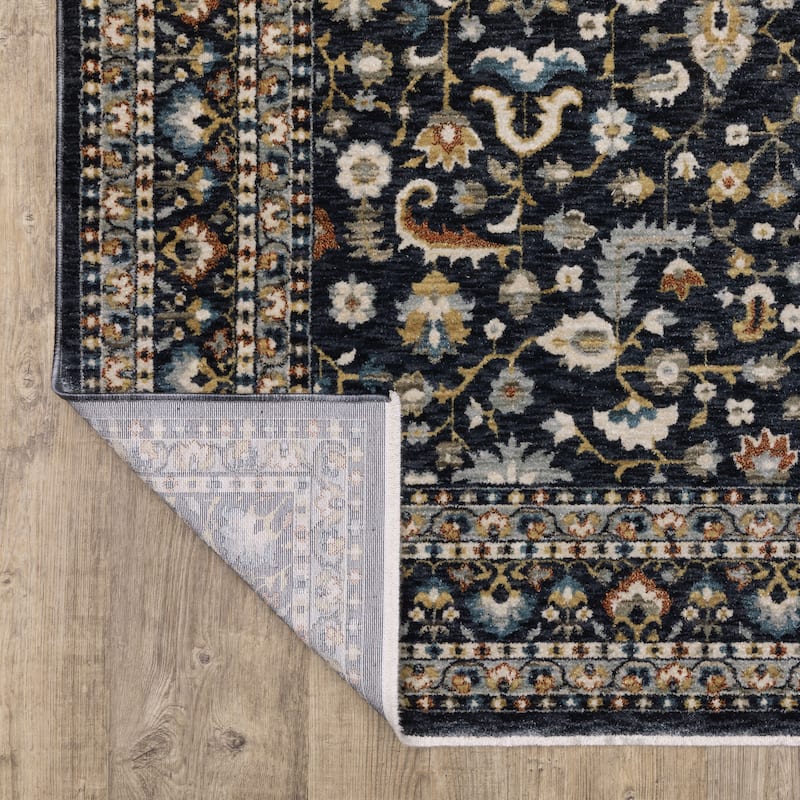 Esme Traditional Floral Border Area Rug