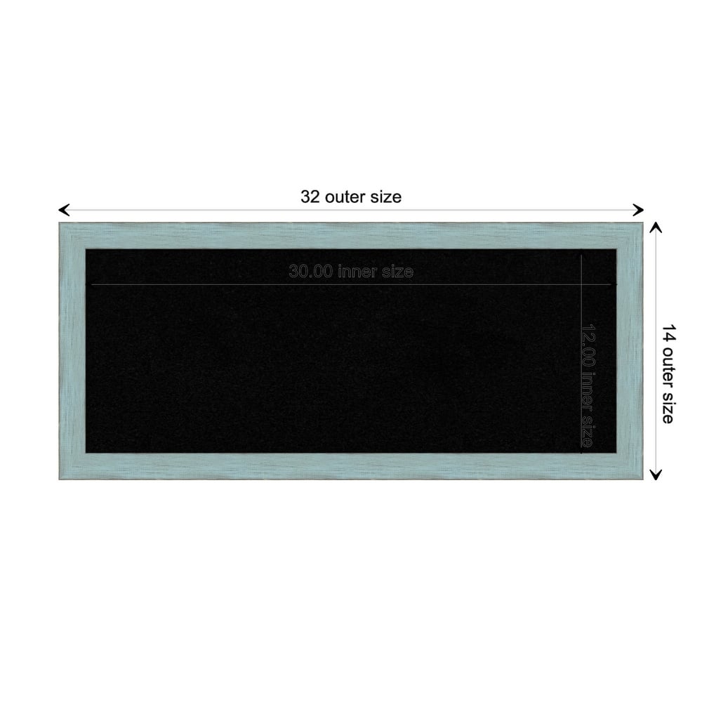 Sky Blue Rustic Wood Framed Black Corkboard Bulletin Board