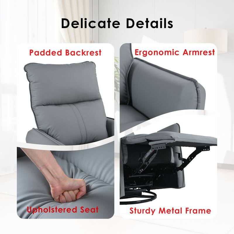 360° Swivel Rocker Manual Recliner Chair for Living Room, Bedroom