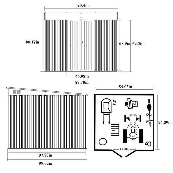 VEIKOUS 10'x6' Outdoor Storage Shed with Galvanized Steel Double Doors - 10×6