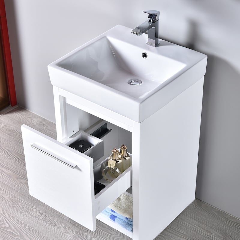 Solid Wood Bathroom Vanity with Mirror Medicine Cabinet
