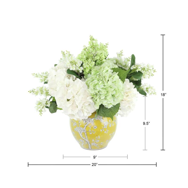 Centerpiece with Hydrangeas and Lilac - 18