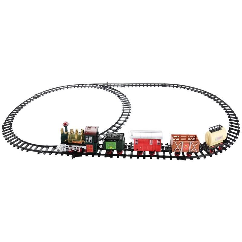16-Piece Battery Operated Lighted and Animated Continental Express Train Set with Sound - 8"