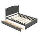 preview thumbnail 23 of 25, Wood Queen Size Platform Bed with Twin Size Trundle and 2 Drawers