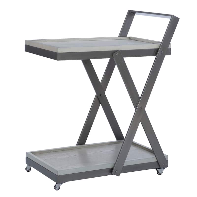 Walton Rustic Wooden Portable Bar Cart
