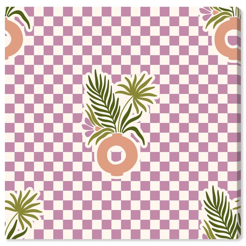Wynwood Studio Canvas Floral and Botanical One Center Table Purple Modern & Contemporary Wall Art Canvas Print - 20 x 20