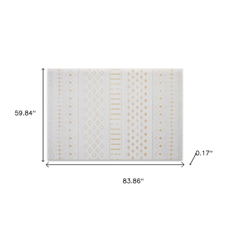 HomeRoots Abstract Geometric Casual Rectangle Area Rug