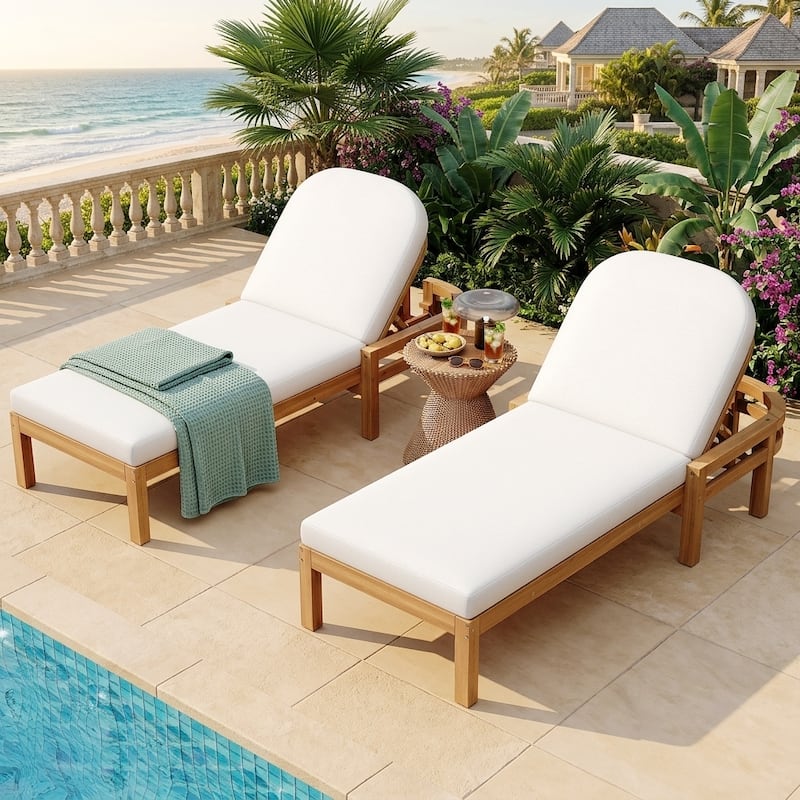 5-Position Adjustable Outdoor Chaise Lounge with Arched Backrest by Leisure Zone