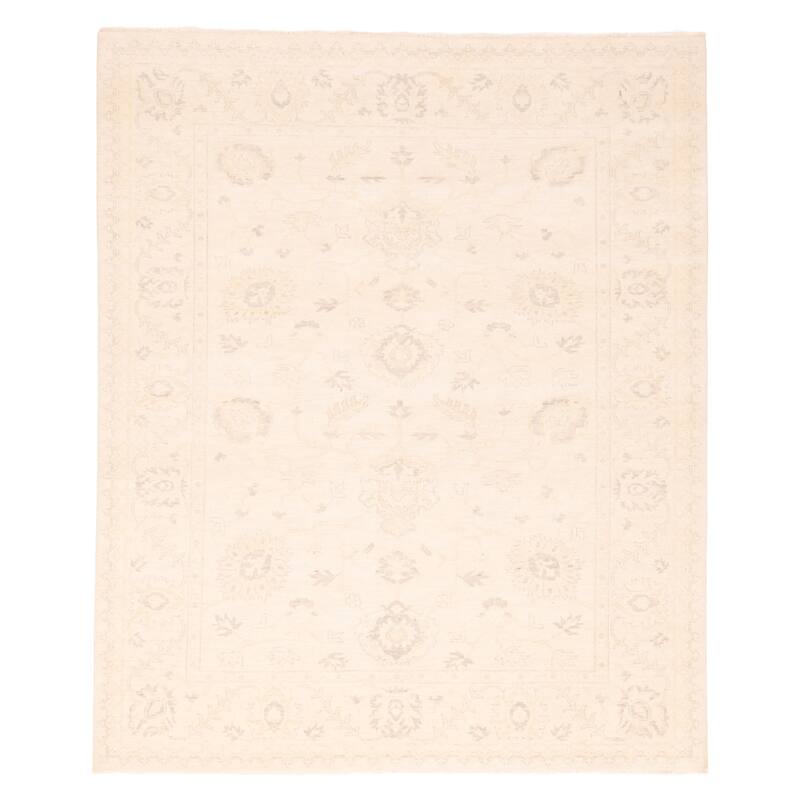 ECARPETGALLERY Hand-knotted Modern Oushak Light Khaki Wool Rug - 8'3 x 9'10