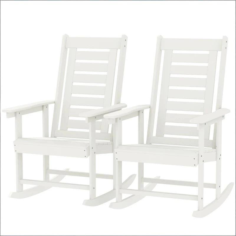 GDFStudio - Oliver Classic HDPE Outdoor Rocking Chair Set