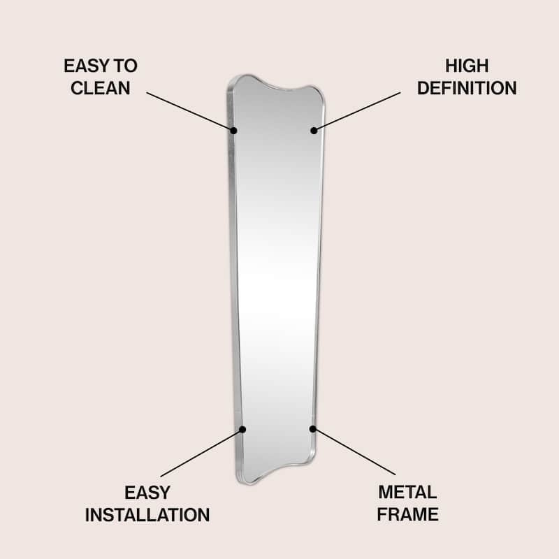 JONATHAN Y Metal Framed Wall Mounted Full-Length Mirror - 59.06 H x 19.69 W x 1.08 D