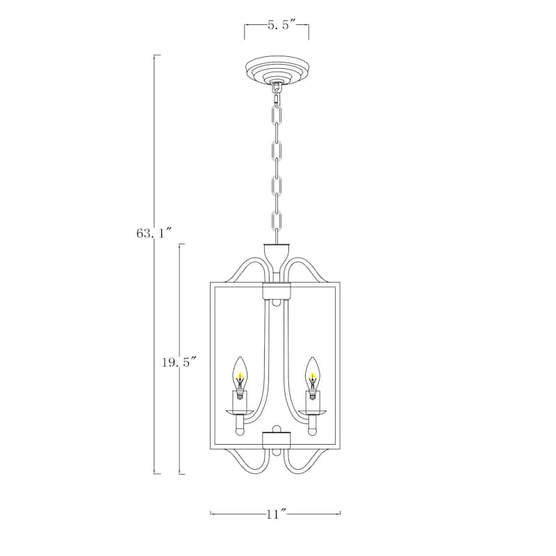 Tomas Antique Silver 4-Light Metal Open-Cage Lantern Chandelier