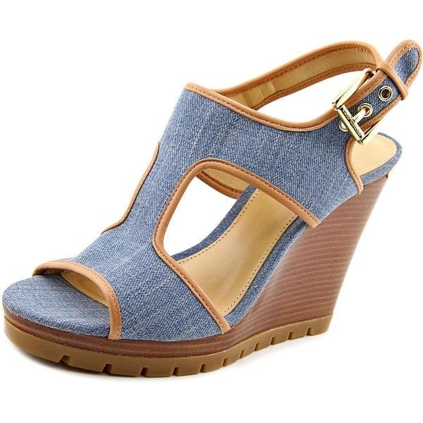 michael kors denim wedges