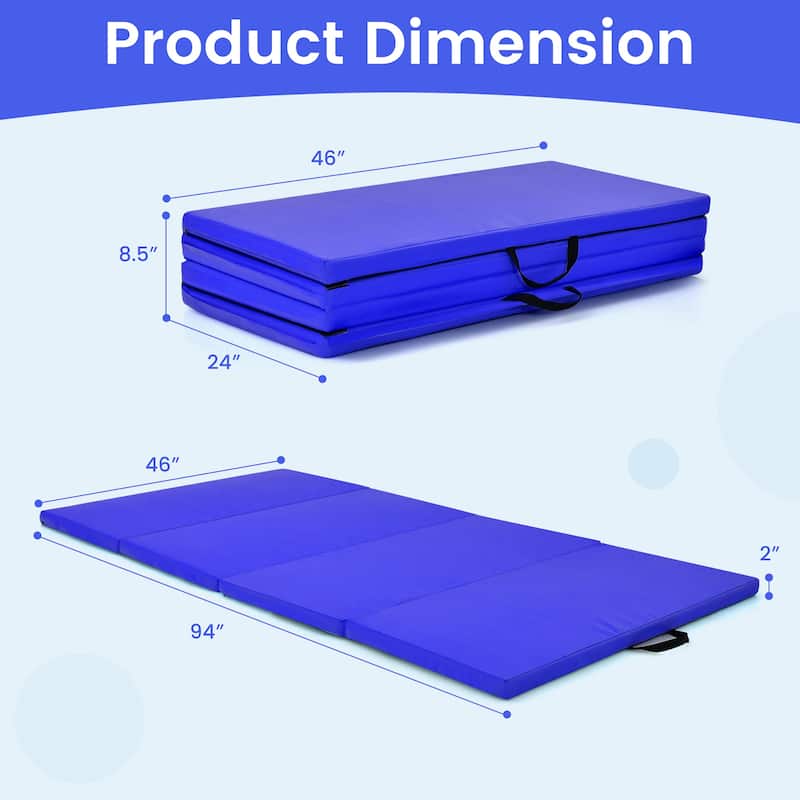 Costway 4'x8'x2'' Gymnastics Mat Thick Folding Panel Aerobics Exercise - See Details